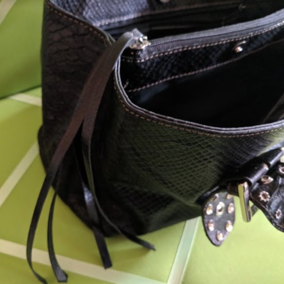 Roberta Gandolfi Genuine Leather Snake Print Bag - Picture 7 of 11